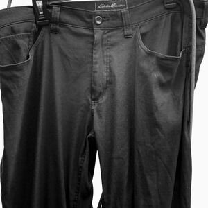 Eddie Bauer TRAVEX Pants Mens 34x34 Black Travel Casual Performance Nylon Pants